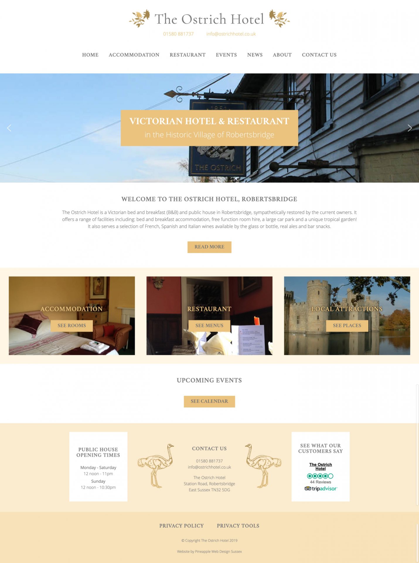 The Ostrich Hotel Website Design & Development Sussex